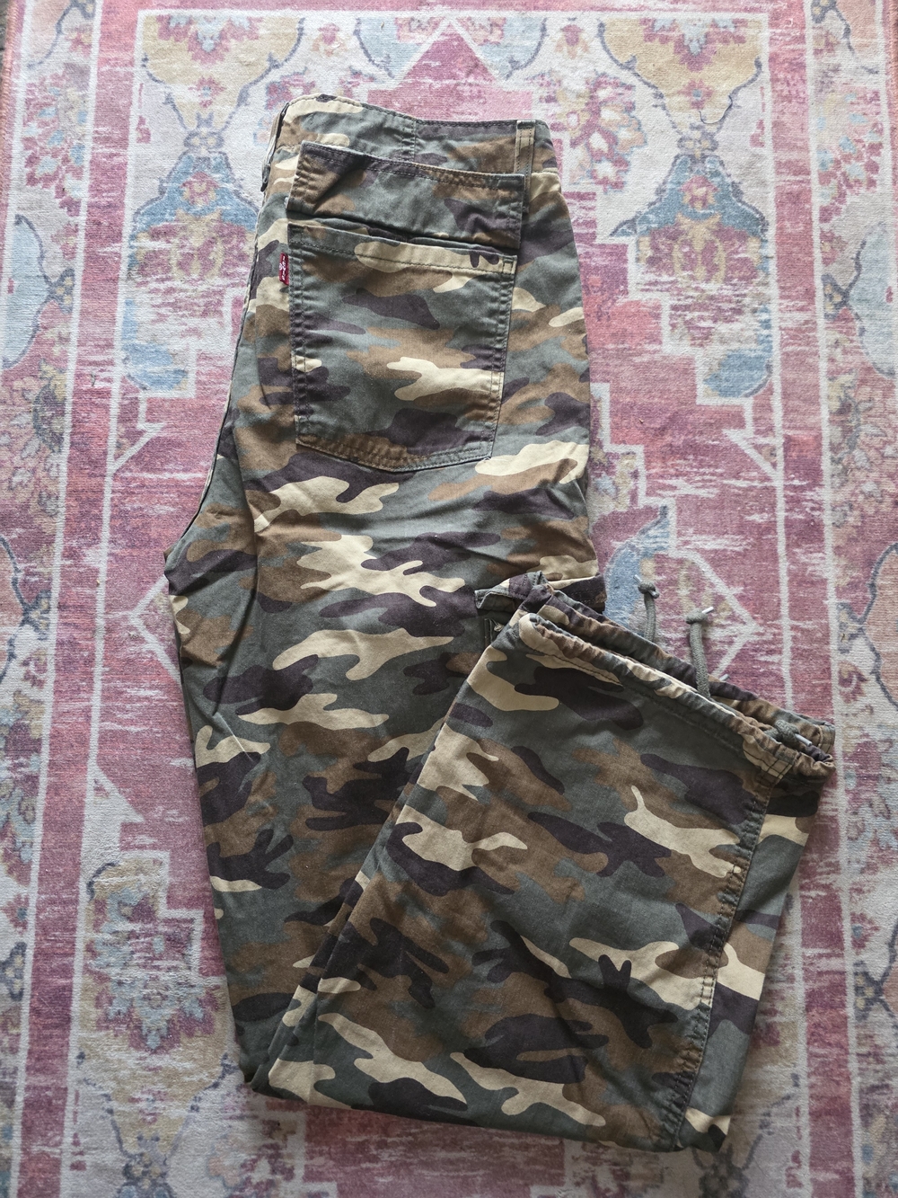 Levi's Womens Camo Boyfriend Jeans - Green/Brown/Khaki